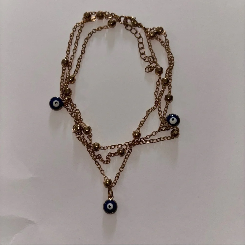 Gold Evil Eye Bracelet - Picture 2 of 5